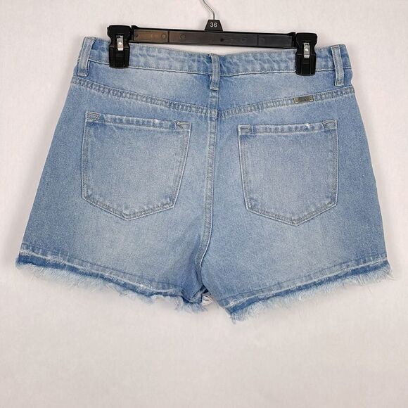 Kancan Lorraine Ultra high Rise Distressed Buttonfly Denim Shorts. Size Medium. - Picture 9 of 13
